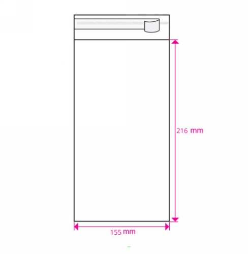[1240239] Cellofaan Zakjes Transparant Met Plakstrip Bio 216x155mm 250stuks