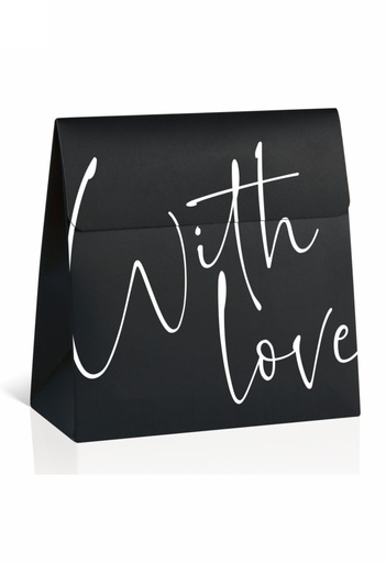 [K1020444] Kadobonnen + Kadozakje Manhattan With Love Black 14.5x6x14.5cm 10stuks