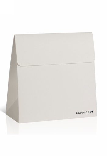 [K1020445] Kadobonnen + Kadozakje Manhattan Surprise White 14.5x6x14.5cm 10stuks