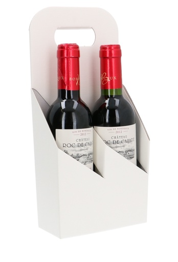 [K1180122-PICC] Wijnverpakking Draagdoos Piccolo Wit voor 2 flesjes 37.5cl 10stuks