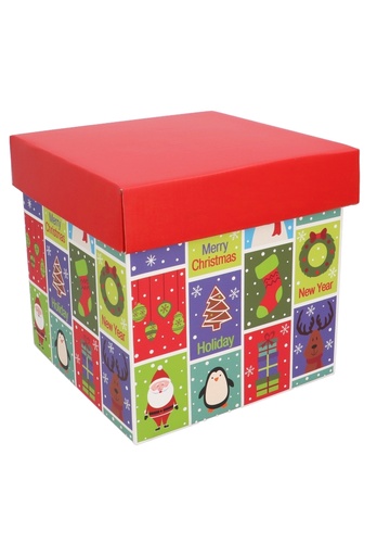 [K1330187] Kerstpakketdozen Present Kubus Merry Christmas 20x20x20cm 10stuks