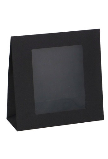 [K1071214] Kadozakje Jova Zwart Met Venster & Plakstrip 13x5x13cm 10stuks