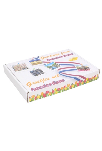 [1920009] Brievenbusdoos Groetjes & Greetings Amsterdam A5 22x16x2.8cm 10stuks