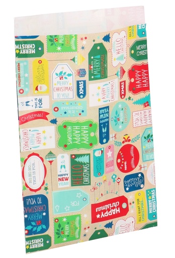 [K1230070] Kadozakjes Kerstzakjes Happy Holidays 17x25cm 250stuks