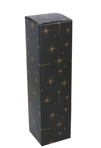 [K1171260] Luxe Wijndozen Vigo Zwart Stars voor 1 fles 9x9x34cm 10stuks