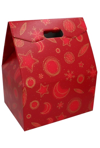 [K1272141] Geschenkdoos Draagbox Rood Celestial Christmas 33x25x39cm 30stuks