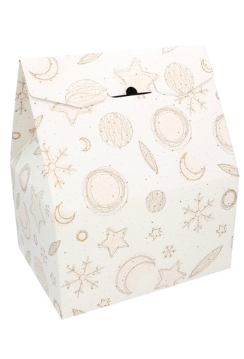 [K1272142] Geschenkdoos Draagbox Wit Celestial Christmas 33x25x39cm 30stuks