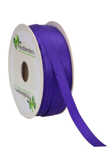 [K1300038] Satijn Dubbel Lint 12mm x 100 meter Donker Paars