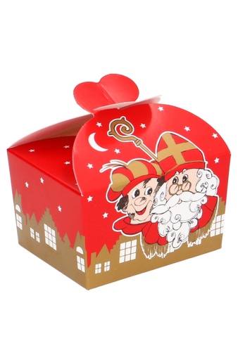 [K1220252] Chocolade Pepernoten Doosjes Sint Hoge Daken 125gr 7.6x6x4.8cm 25stuks