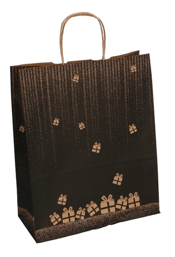 [K1120101] BUDGET Papieren Draagtas Kassel & Handvat Kadootjes 26x12x32cm 50stuks