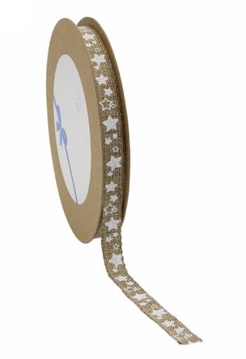 [K1391272] Kerstlint Jute Stars Naturel 10mm x 15meter