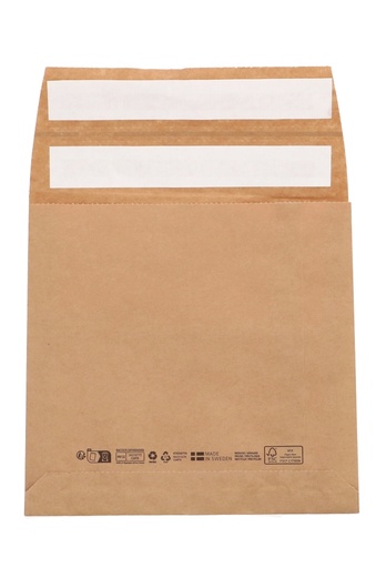 [K1490568] Papieren Verzendzak Zijvouw Zaza Kraft Plakstrip 23x22x4+10cm 600st