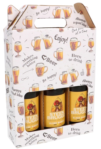 [1940005] Bierverpakking Cheers Beer 3 Flesjes Bier 18.5x6x23.5cm 15stuks
