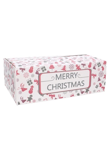 [1910159] Kerstpakketdozen Merry Christmas Wit 39x29x13cm 15stuks