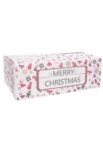 [1910159] Kerstpakketdozen Merry Christmas Wit 39x29x13cm 15stuks