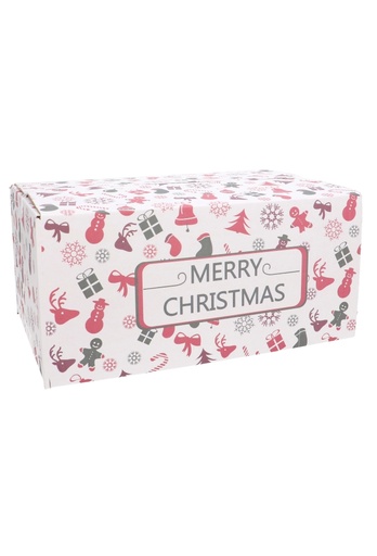 [1910160] Kerstpakketdozen Merry Christmas Wit 31x20x14cm 30stuks
