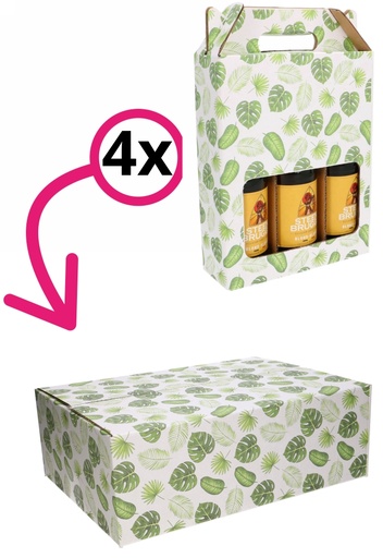 [1910192-INLAY] Geschenkdozen Jungle 39x29x13cm 15stuks