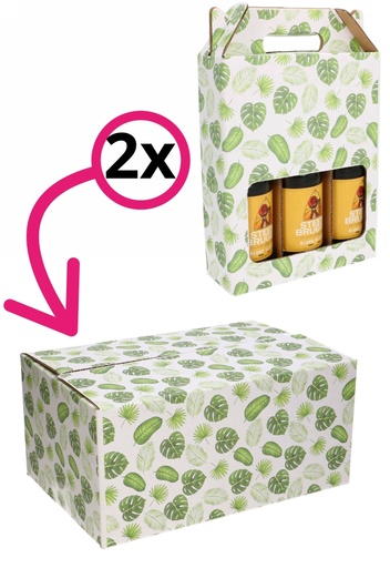 [1910193-INLAY] Geschenkdozen Jungle 31x20x14cm 30stuks