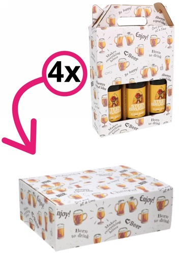 [1910027-INLAY] Bierverzenddozen Cheers Beer 39x29x13cm 15stuks