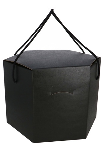 [K1272147] Geschenkdoos Zwart Koord 24.5x24.5x18cm 2stuks