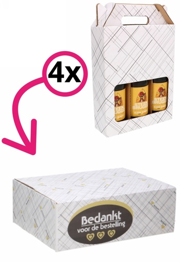 [1910009-INLAY] Geschenkdozen Bedankt Voor De Bestelling Streepjes 39x29x13cm 15stuks