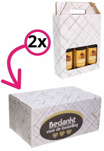 [1910010-INLAY] Geschenkdozen Bedankt Voor De Bestelling Streepjes 31x20x14cm 30stuks