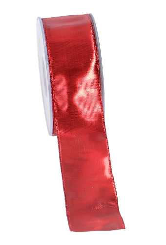 [K1390016] Luxe Kadolint Metallic Rood Met IJzerdraad 40mm x 20 meter