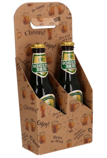 [1950004] Bierverpakking Draagdoos Brugge Beer Enjoy Kraft 2 flesjes 33cl 10st