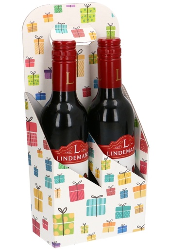 [1950014] Wijnverpakking Draagdoos Piccolo Kadootje 2 flesjes 37.5cl 10stuks