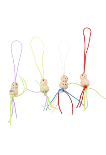 [K1340004] Gelukspoppetjes Hout Met Koord 100stuks