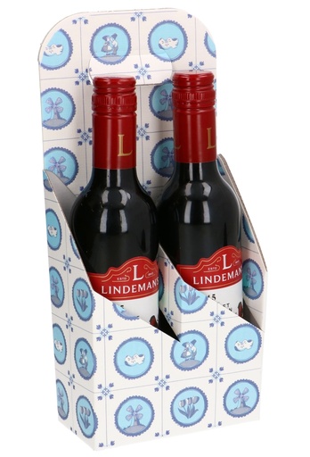 [1950019] Wijnverpakking Draagdoos Piccolo Delfts Blauw 2 flesjes 37.5cl 10stuks