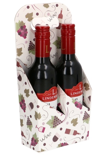 [1950020] Wijnverpakking Draagdoos Piccolo Wijn & Blad 2 flesjes 37.5cl 10stuks
