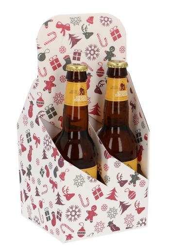 [1950030] Bierverpakking Draagdoos Brugge Merry Christmas 4 Flesjes 33cl 10stuks