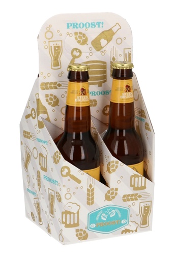 [1950023] Bierverpakking Draagdoos Brugge Proost voor 4 Flesjes 33cl 10stuks