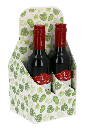 [1950036] Wijnverpakking Draagdoos Piccolo Jungle voor 4 Flesjes 37.5cl 10stuks