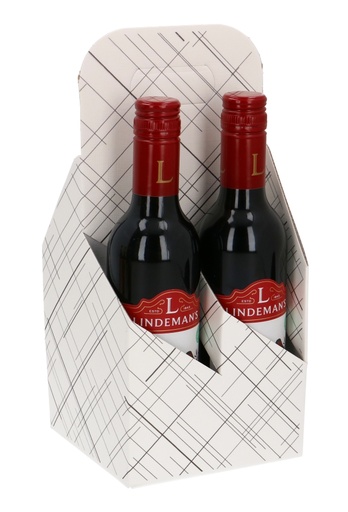 [1950038] Wijnverpakking Draagdoos Piccolo Streepjes 4 Flesjes 37.5cl 10stuks