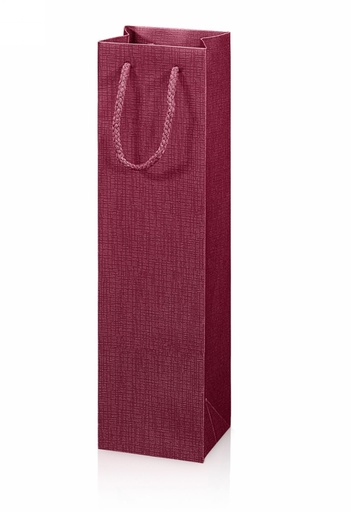 [1170561] Wijntasje Linnentextuur Bordeaux 1 fles 10x8.5x36cm 20stuks