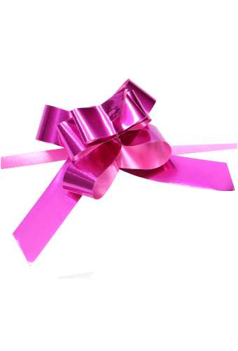 [K1420009] Mini Trek Strikken Metallic Pink Doorsnee van 45mm lint 15mm 50stuks