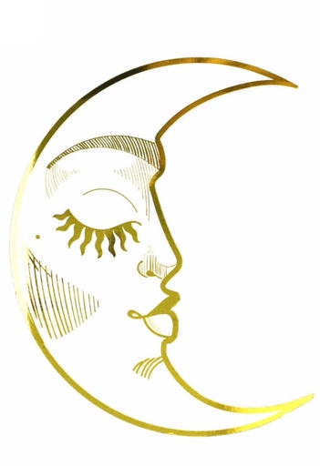 [K1330360] Decoratie Grote Etalage Maan Wit Metallic Maan 38x48cm 1stuks