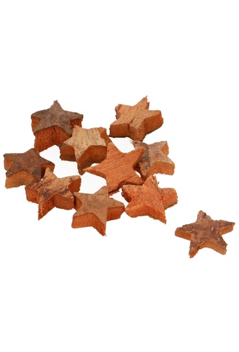 [K169039] Decoratie Strooi Coconut Ster Schijven Naturel 5cm ca 17stuks