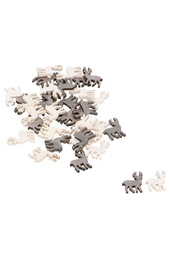 [K169007] Strooi Rendier Mini Wit & Grijs 1x2cm 35stuks