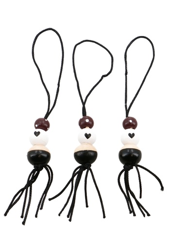 [K1340825] Gelukspoppetjes Gelukshanger Lucky Hartjes Zwart Met Koord 50stuks