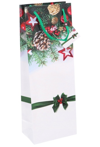 [K1330355] Kerst Wijntasjes 1Fles Victoria Christmas Guirlande 12.5x9x36.5cm 12st