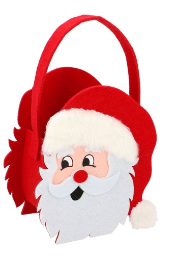 [K1230295] Geschenktasje Vilt Kerstman 16x8x24cm 1stuks