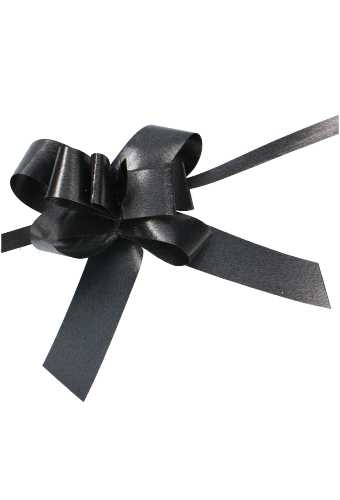 [K1420008] Mini Trek Strikken Zwart Doorsnee van 45mm met een lint 15mm 50stuks