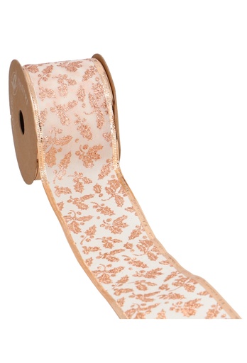 [K1390316] Luxe Kerstlint Koper Mistletoe Met IJzerdraad 63mm x 10meter