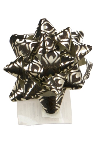 [K1370095] Mini Bows Strik Rond 50mm Metallic Fire Black & Plakker 50stuks