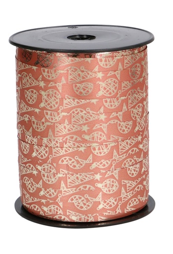 [K1010405] Kerst Krullint Metallic Christmas Tree And Balls Koper 10mm x 250m