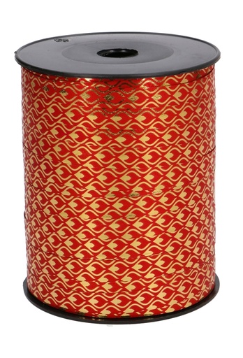 [K1010401] Krullint Metallic Rood Fire Goud 10mm x 250 meter