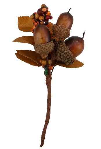 [K1340843] Kado Decoratie Blaadjes met Besjes en Eikeltjes 12stuks